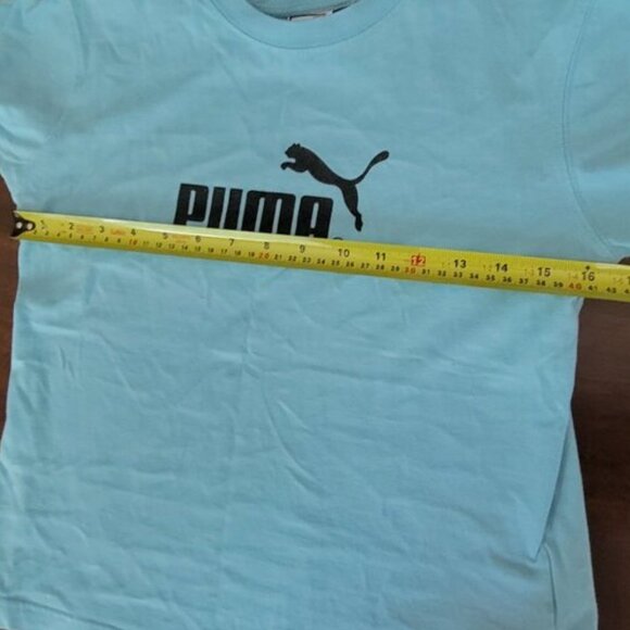 PUMA Vintage Tee Women's Size L Y2K Tee Made in Canada Blue T-shirt - Picture 10 of 10